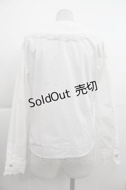 画像2: axes femme POETIQUE / お花刺繍ブラウス  白 I-25-04-04-011-AX-BL-HD-ZI