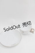 Q-pot. / “Q”カップ&ソーサー  白Ｘゴールド I-25-04-04-123-QP-ZA-HD-ZI