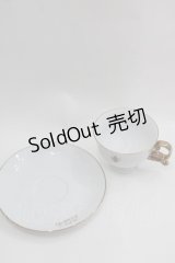 Q-pot. / “Q”カップ&ソーサー  白Ｘゴールド I-25-04-04-123-QP-ZA-HD-ZI