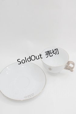 画像1: Q-pot. / “Q”カップ&ソーサー  白Ｘゴールド I-25-04-04-123-QP-ZA-HD-ZI