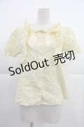 axes femme kawaii / ドット柄コットン風ブラウス M イエロ- I-25-04-04-002-AX-BL-HD-ZI
