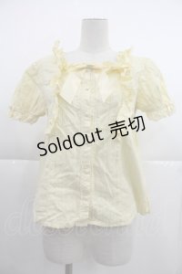 axes femme kawaii / ドット柄コットン風ブラウス M イエロ- I-25-04-04-002-AX-BL-HD-ZI