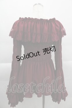 画像2: ATELIER PIERROT /オフショルダーシャーリングブラウス  ボルドー I-25-04-04-014-EL-BL-HD-ZI