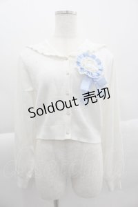 axes femme POETIQUE / シナモロール/ロゼッタ付カーディガン M ホワイト I-25-04-04-021-AX-TO-HD-ZI