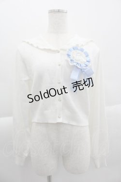 画像1: axes femme POETIQUE / シナモロール/ロゼッタ付カーディガン M ホワイト I-25-04-04-021-AX-TO-HD-ZI