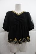 axes femme POETIQUE / Disneyアラジンブラウス M ブラック I-25-04-04-003-AX-BL-HD-ZI