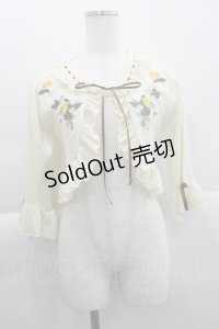 axes femme / たんぽぽ刺繍ニットボレロ  イエロー I-25-04-04-031-AX-TO-HD-ZI