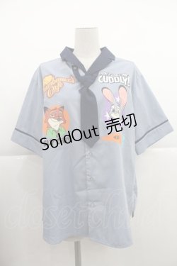 画像1: axes femme kawaii / ズートピア/シャツブラウス  ブルー I-25-04-04-004-AX-BL-HD-ZI