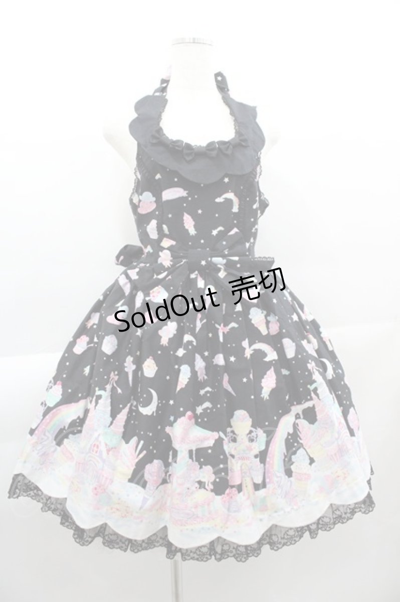 画像1: Angelic Pretty / MilkyPlanetジャンパースカート  黒 I-25-04-04-041-AP-OP-HD-ZI (1)