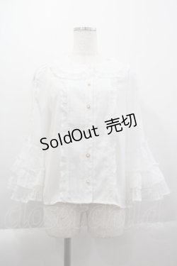 画像1: axes femme kawaii / レーシー姫袖ブラウス  白 I-25-04-07-006-AX-BL-HD-ZI