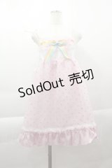 Nile Perch / ハートフロッキーチュールキャミワンピース  ピンクＸ白 I-25-04-07-068-LO-OP-HD-ZI