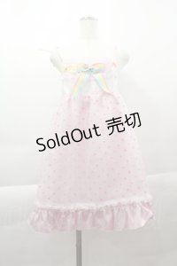 Nile Perch / ハートフロッキーチュールキャミワンピース  ピンクＸ白 I-25-04-07-068-LO-OP-HD-ZI