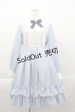 画像1: Pina sweetcollection / ローズジャガードワンピース  サックスＸ白Ｘネイビー I-25-04-07-070-LO-OP-HD-ZI