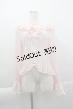 画像1: BABY,THE STARS SHINE BRIGHT / Be My Valentineシフォンレースアップブラウス  ピンク I-25-04-07-008-BA-BL-HD-ZI