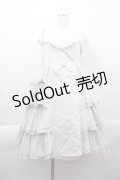 FRILL / ドット&カメオ刺繍ジャンパースカート  ミントＸアイボリー I-25-04-07-081-HN-OP-HD-ZI
