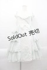 FRILL / ドット&カメオ刺繍ジャンパースカート  ミントＸアイボリー I-25-04-07-081-HN-OP-HD-ZI