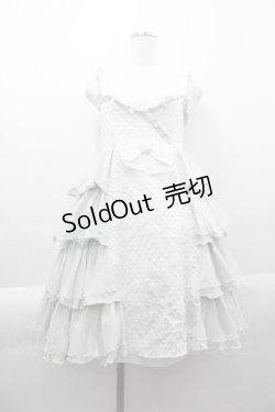 画像1: FRILL / ドット&カメオ刺繍ジャンパースカート  ミントＸアイボリー I-25-04-07-081-HN-OP-HD-ZI