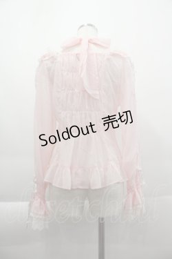 画像2: BABY,THE STARS SHINE BRIGHT / Be My Valentineシフォンレースアップブラウス  ピンク I-25-04-07-008-BA-BL-HD-ZI