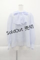FLC / リボンタイブラウス  サックス I-25-04-07-009-LO-BL-HD-ZI