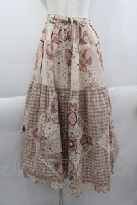 PINK HOUSE / バンダナプリントパッチワーク風スカート  ピンク I-25-04-07-098-LO-SK-HD-ZI
