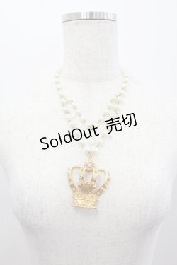 画像1: BABY,THE STARS SHINE BRIGHT / クラウンパールネックレス  ゴールドＸ白 I-25-04-07-108-BA-AC-HD-ZI