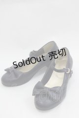 axes femme kawaii / ローヒールリボンパンプス L 紺 I-25-04-07-117-AX-SH-HD-ZI