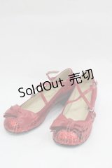 Emily Temple cute / グリッターリボンシューズ 23.5CM 赤 I-25-04-07-121-ET-SH-HD-ZI