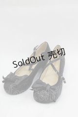 Emily Temple cute / グリッターリボンシューズ 23.5CM 黒 I-25-04-07-122-ET-SH-HD-ZI