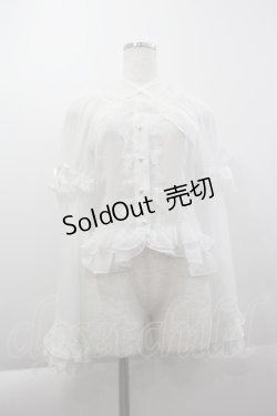 画像1: BABY,THE STARS SHINE BRIGHT / シフォン姫袖後ろシャーリングブラウス  白 I-25-04-07-002-BA-BL-HD-ZI