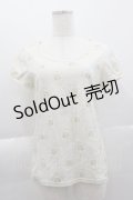 Cherir la femme / ねこ柄半袖Tシャツ M アイボリー I-25-04-07-020-LO-TS-HD-ZI