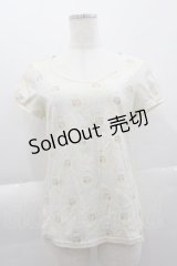 Cherir la femme / ねこ柄半袖Tシャツ M アイボリー I-25-04-07-020-LO-TS-HD-ZI