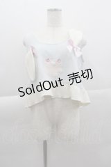 Nile Perch / うさぎノースリーブトップス  サックスＸ白 I-25-04-07-023-LO-TO-HD-ZI