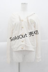 MILK / M刺繍ハートワッペンフードカーディガン  アイボリー I-25-04-07-024-ML-TO-HD-ZI