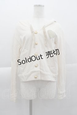 画像1: MILK / M刺繍ハートワッペンフードカーディガン  アイボリー I-25-04-07-024-ML-TO-HD-ZI