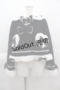 BABY,THE STARS SHINE BRIGHT / 【受注生産】ハートリボンショートコート  黒Ｘ白 I-25-04-07-027-BA-CO-HD-ZI