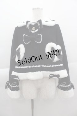 画像1: BABY,THE STARS SHINE BRIGHT / 【受注生産】ハートリボンショートコート  黒X白 I-25-04-07-027-BA-CO-HD-ZI