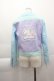 画像2: Nile Perch / ユニコーンワッペンドットカラーライダース  サックスＸラベンダー I-25-04-07-032-LO-JA-HD-ZI (2)