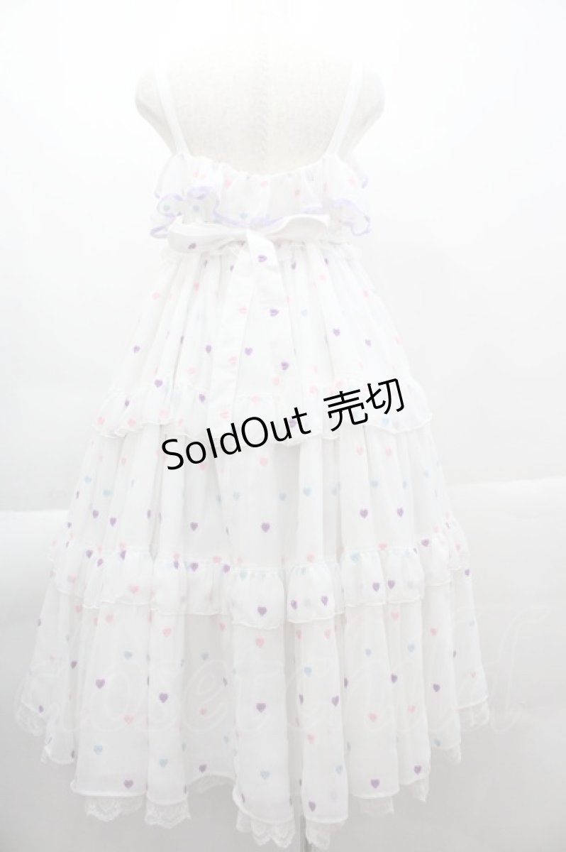 画像2: Angelic Pretty / Candy Petit Heartジャンパースカート  白 I-25-04-07-049-AP-OP-HD-ZI (2)