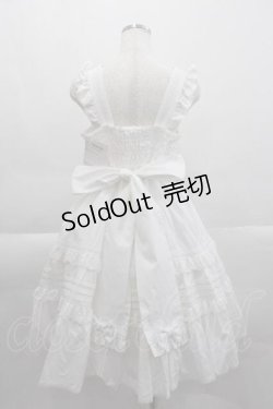 画像2: metamorphose / はしごレースピンタックリボンジャンパースカート 1 白　 I-25-04-10-048-ME-OP-HD-ZI