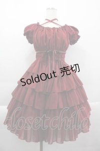 Pina sweetcollection / シフォンフリルワンピース  赤 I-25-04-10-055-LO-OP-HD-ZI