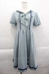 axes femme POETIQUE / セーラー襟カットチュニック  サックス I-25-04-10-061-AX-OP-HD-ZI