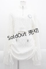 DimMoire / クロップドニットSETUP  白 I-25-04-10-069-LO-OP-HD-ZI