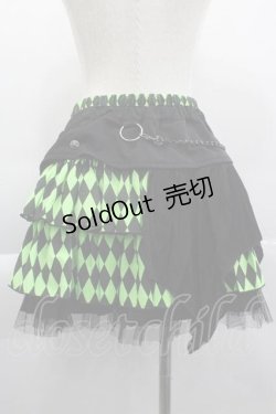 画像2: ALGONQUINS / フラップ付きダイヤ柄ミニスカート  グリーン I-25-04-10-084-AL-SK-HD-ZI