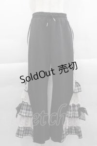 Jamieエーエヌケー / リボンパッチワークパンツ  黒Ｘ白 I-25-04-10-086-LO-PA-HD-ZI