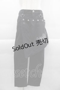 ALGONQUINS / 刺繍フラップ付きパンツ  ブラック I-25-04-10-090-AL-PA-HD-ZI