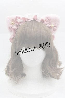 画像1: LOLITAその他(お買取対象外) / ねこみみフリルカチューシャ  ピンク I-25-04-10-100-LO-AC-HD-ZI