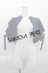axes femme POETIQUE / フリル半袖ショートボレロ M 紺 I-25-04-10-011-AX-TO-HD-ZI