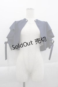 axes femme POETIQUE / フリル半袖ショートボレロ M 紺 I-25-04-10-011-AX-TO-HD-ZI