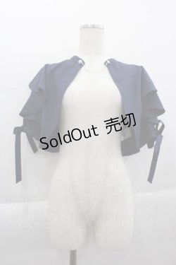 画像1: axes femme POETIQUE / フリル半袖ショートボレロ M 紺 I-25-04-10-011-AX-TO-HD-ZI