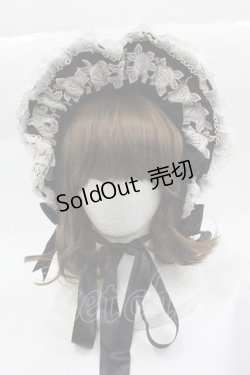 画像1: BABY,THE STARS SHINE BRIGHT / HAT エリザベスボンネット  黒Ｘ白 I-25-04-10-112-BA-AC-HD-ZI